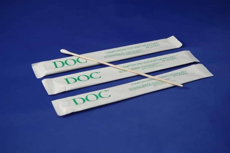 Tampons sterils uz kociņa koks/kokvilna