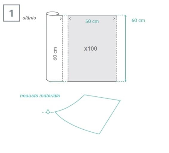 Medicīniskais rullis MedixPro N no neausta materiāla, rozā, perforētas loksnes 50cmx60cm