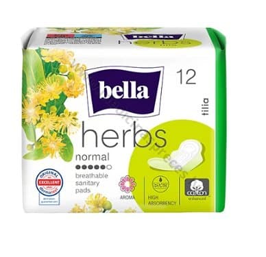 Bella Herbs Tilia deo higiēniskās paketes. Iepakojumā 12 gab