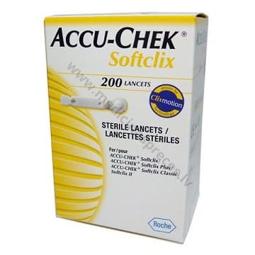 Lancetes AC Softclix. Iepakojumā 200 gab.