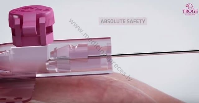 Perifēro vēnu katetrs TRO-VENSITE safety plus (ar drošības mehānismu), sterils.