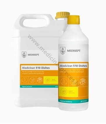 Mediclean 510 Dishes trauku mazgāšanas līdzeklis.
