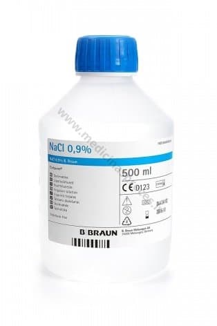 Nātrija hlorīda 0,9% šķīdums skalošanai ECOTAINER, 500 ml