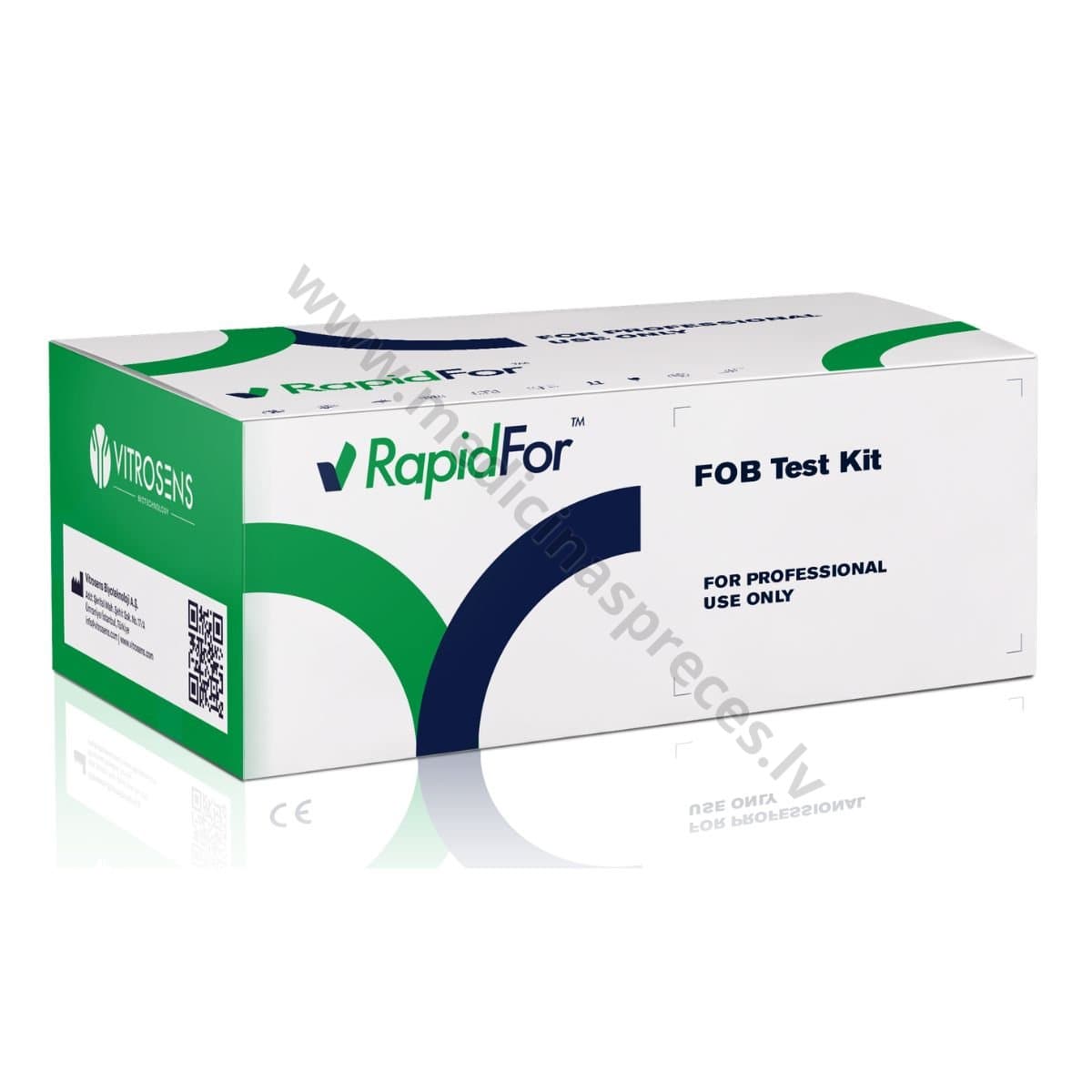 Slēpto asiņu fēcēs eksprestestu kasetes (FOB Rapid Test Kit)