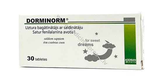 Dorminorm. Iepakojumā 30 tabletes.
