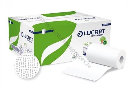 LUCART ECO 70 papīra dvielis, 2 kārtas, 70 metri, perforēts, 1 rullis.