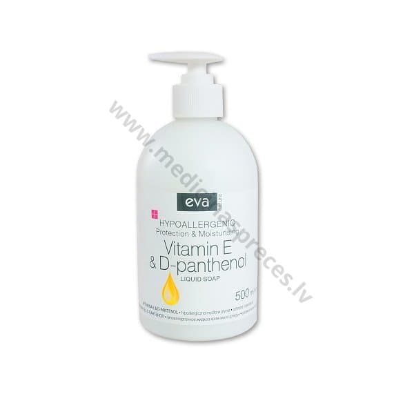 Eva Natura šķidrās ziepes ar E vit. un D-pantenolu, 500ml.