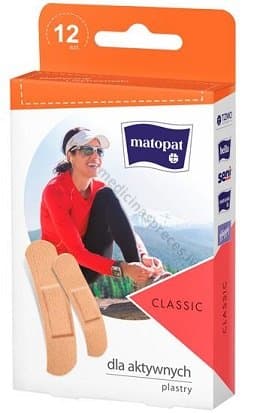 Matopat plāksteri Classic. Iepakojumā 12 plāksteri