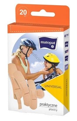 Matopat plāksteri Universal. Iepakojumā 20 plāksteri