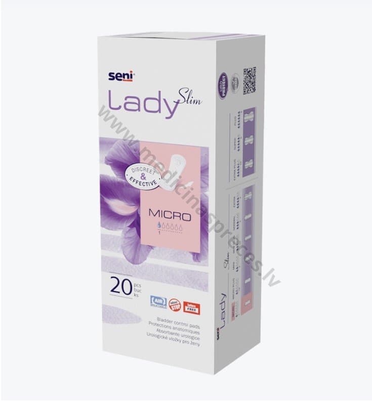 Seni Lady Slim Micro ieliktņi. Iepakojumā 20 gab.