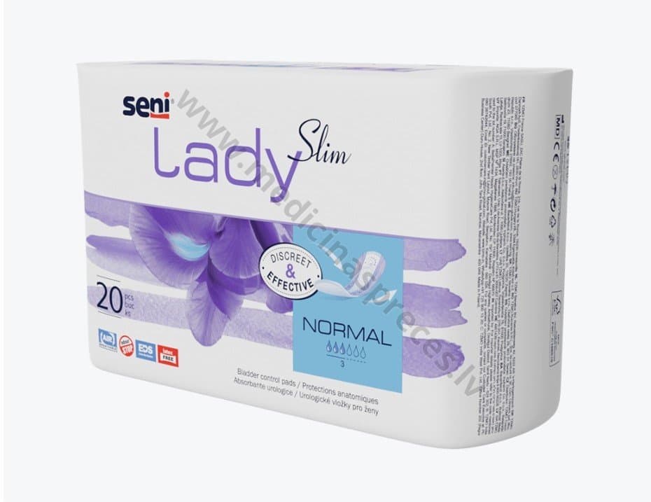 Seni Lady Slim Normal ieliktņi. Iepakojumā 20 gab.