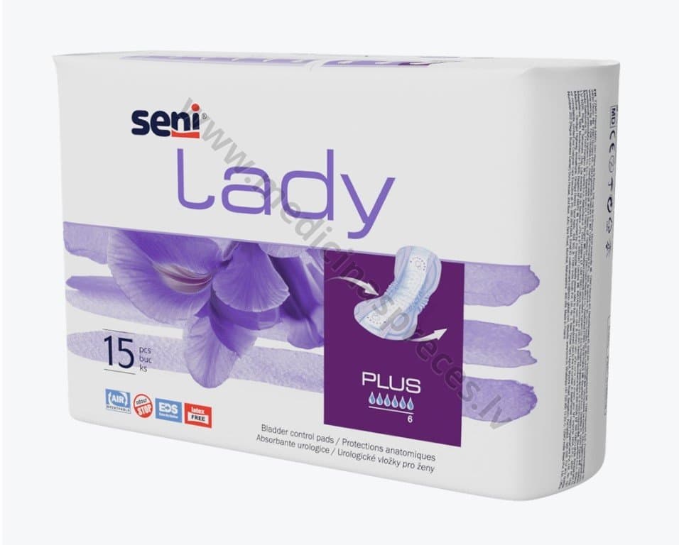 Seni Lady Slim Plus ieliktņi. Iepakojumā 15 gab.