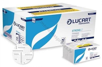 LUCART STRONG Z roku salvetes, 2 kārtas, izmērs 23.5x23cm. Iepakojumā 220 salvetes.
