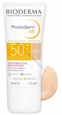 BIODERMA Photoderm AR SPF 50+ tonēts saules aizsargkrēms pret apsārtumu, 30 ml.