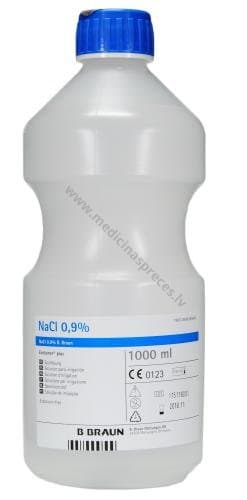 Nātrija hlorīda 0,9% šķīdums skalošanai ECOTAINER, 1000 ml.