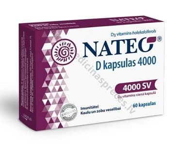 Nateo D kapsulas 4000 Iepakojumā 60 kapsulas