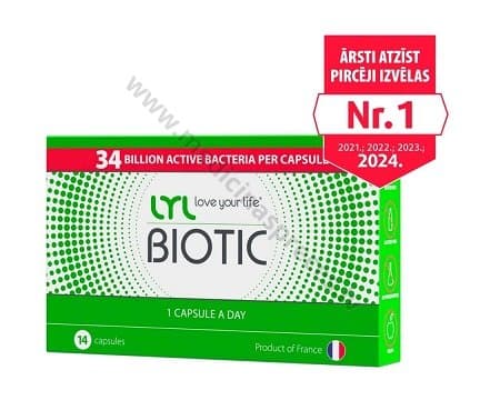 LYLBIOTIC. Iepakojumā 14 kapsulas