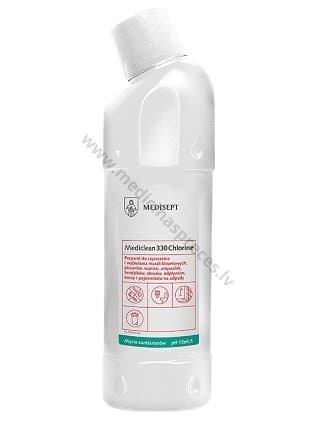 Mediclean 330 Chlor Antibakteriāls gēls sanitāro mezglu tīrīšanai un balināšanai, 750 ml.