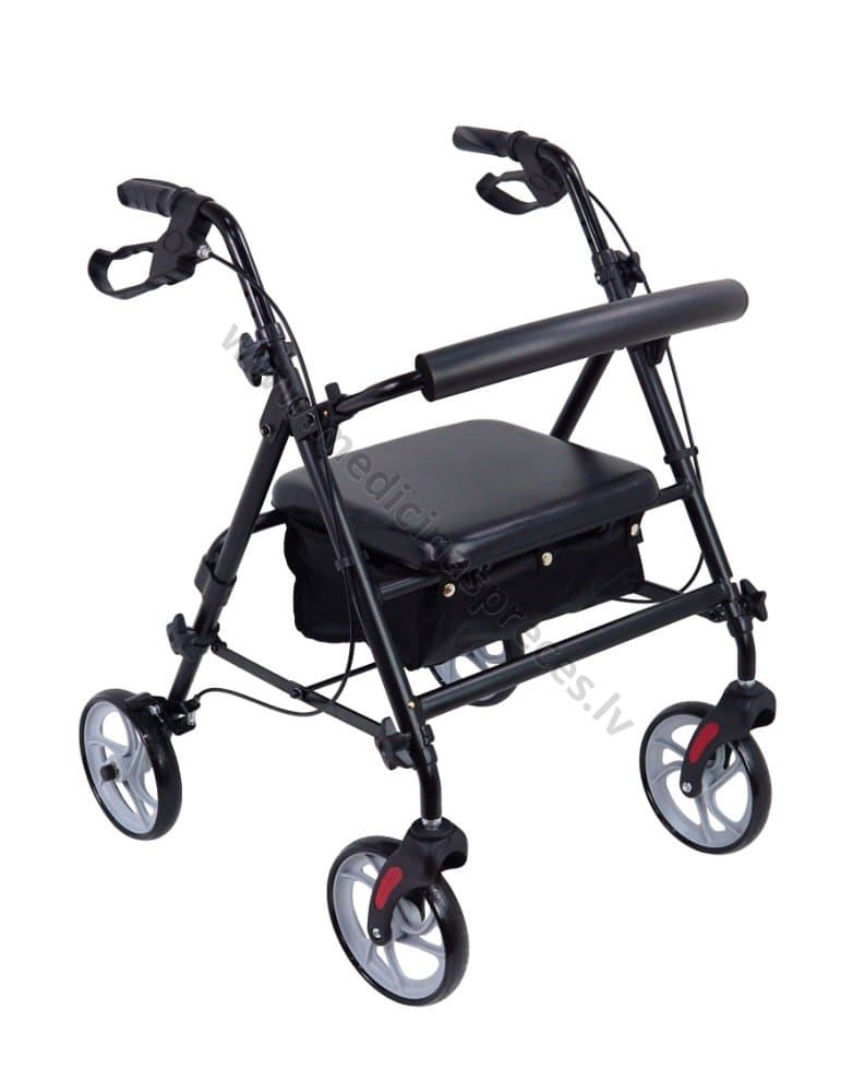 Rollators ar alumīnija rāmi un četriem riteņiem, CARBON.