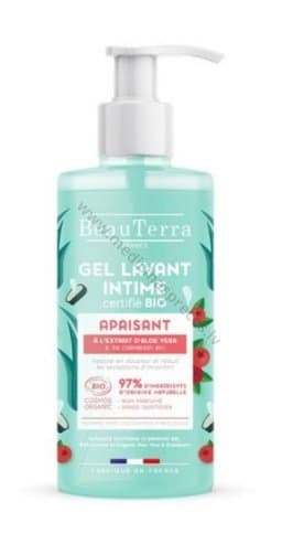 Intīmziepes BIO remdējošas ar Alvejas un Dzērveņu ekstraktu 500 ml, BeauTerra.