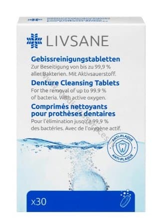 LIVSANE tabletes zobu protēžu tīrīšanai