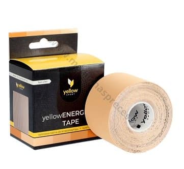 Kinezioloģiskais neilona teips yellowENERGETIC TAPE, 5cmx5m, bēšs