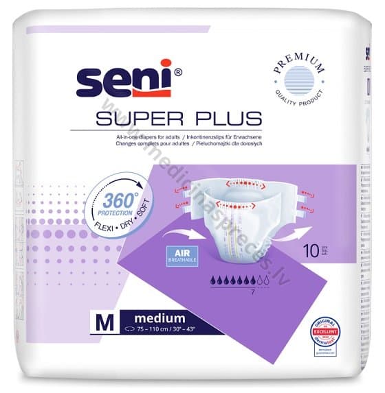 Super Seni Plus Medium autiņbiksītes. Iepakojumā 10 gab